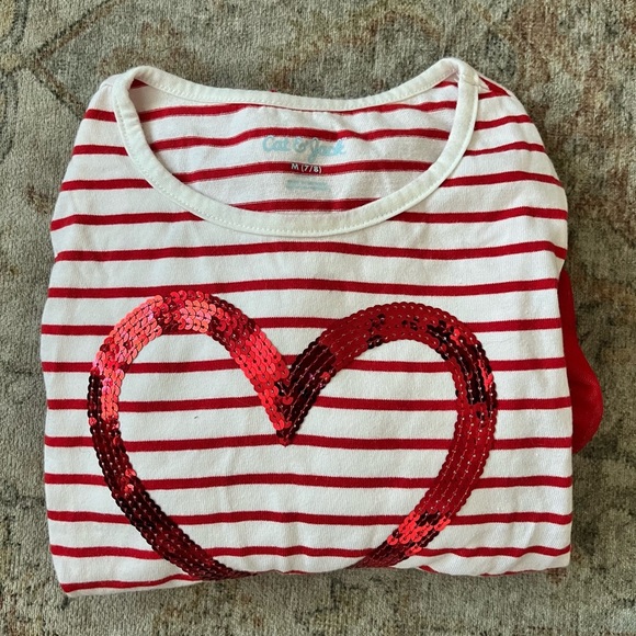 Cat & Jack Other - Red and White Striped Heart Dress